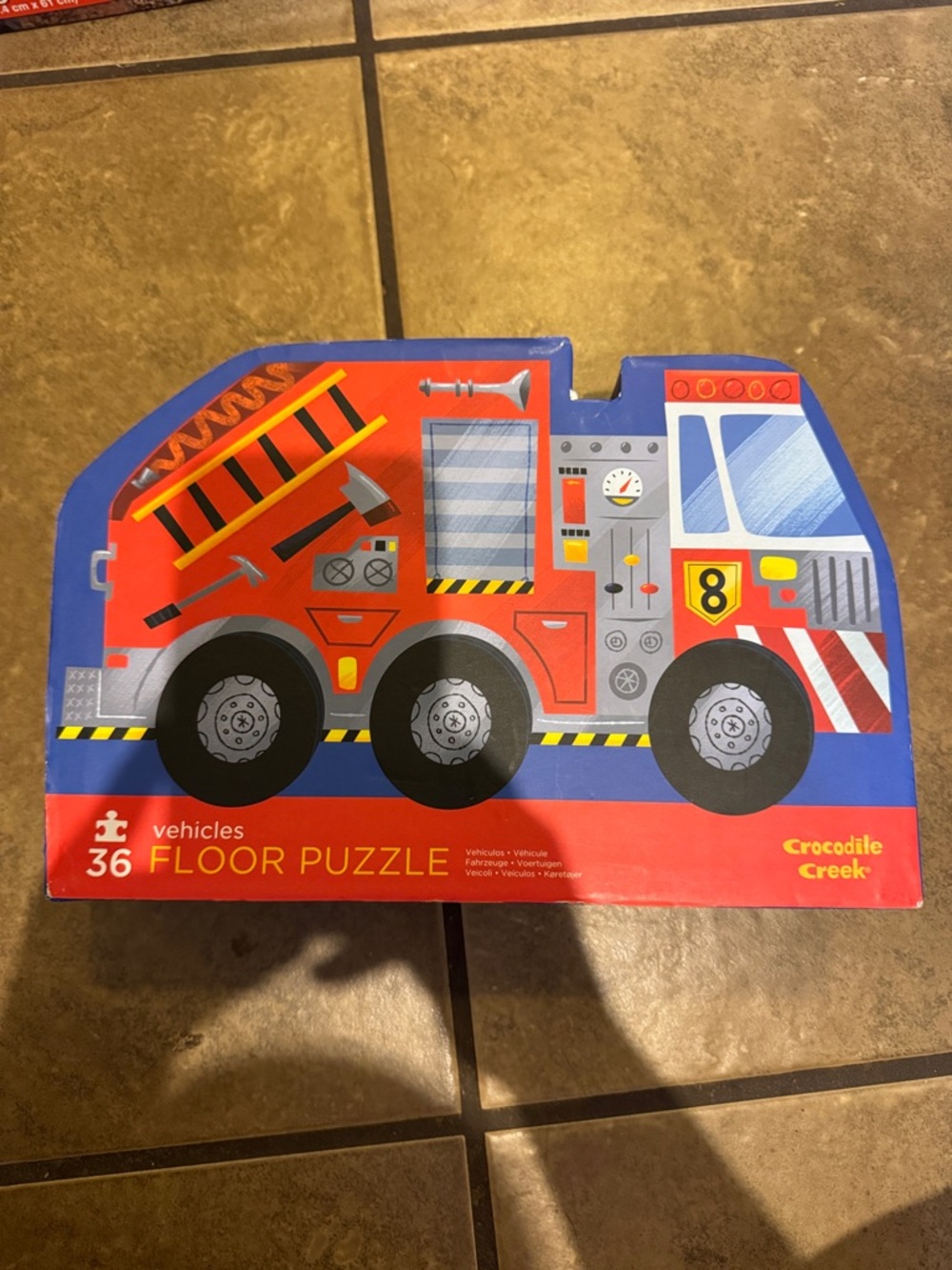 Crocodile Creek Red Fire Truck 36-Piece Floor Puzzle